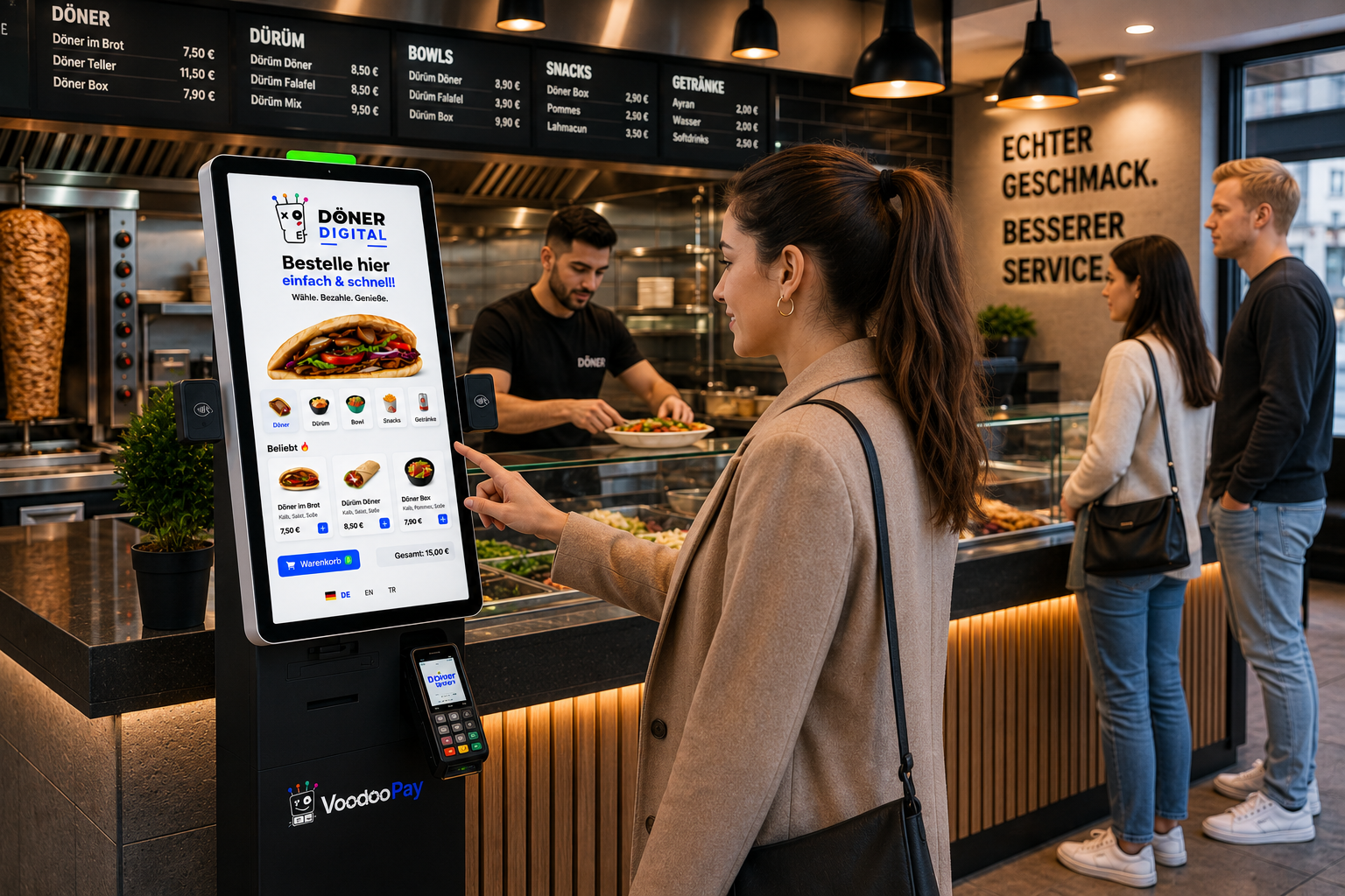 Döner-Digital Terminal im Dönerladen